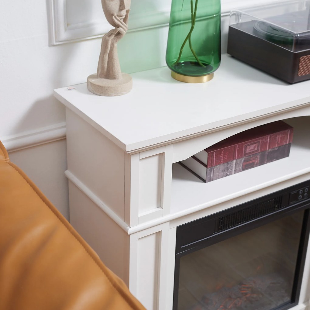 HOMCOM Șemineu Electric 1800W cu Efect de Flacără Reglabilă, Telecomandă și Timer | Aosom Romania