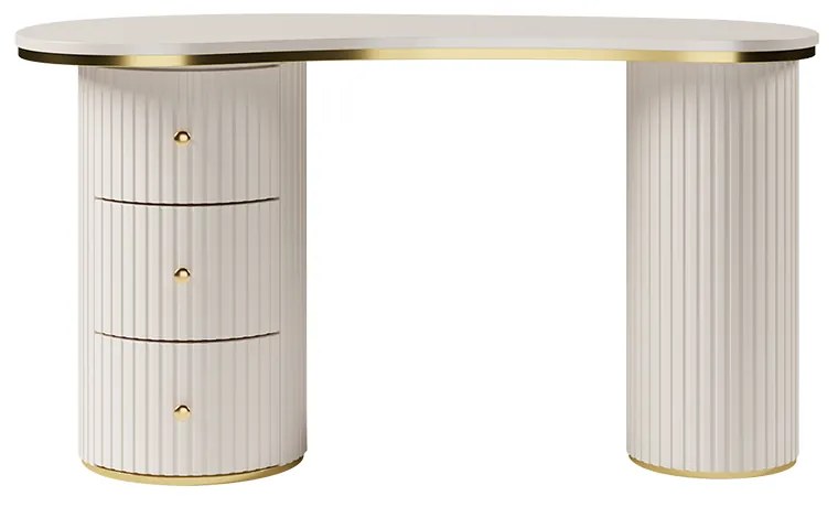Birou modern curbat pentru calculator culoare: alb DEPRIMO 43732 by Deprimo