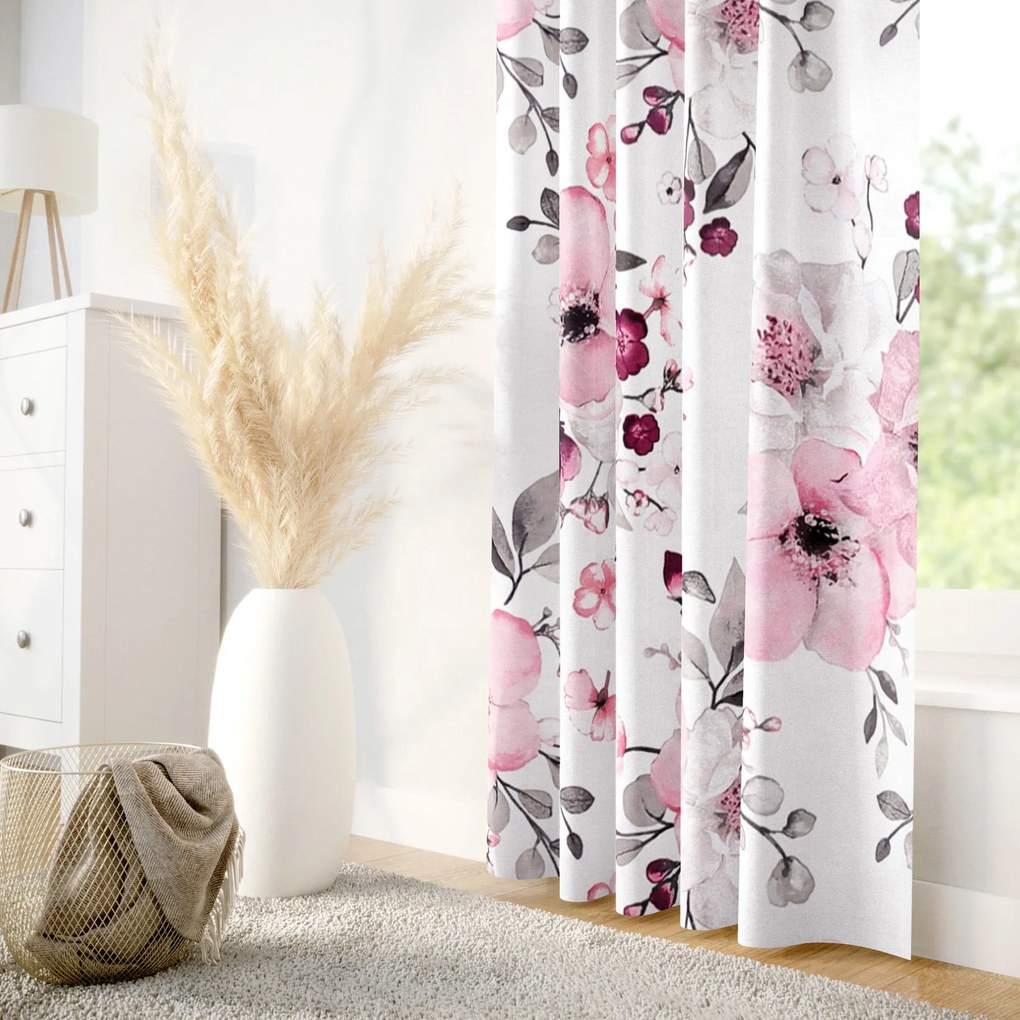 Goldea draperie 100% bumbac - flori de cireș sakura 140x140 cm