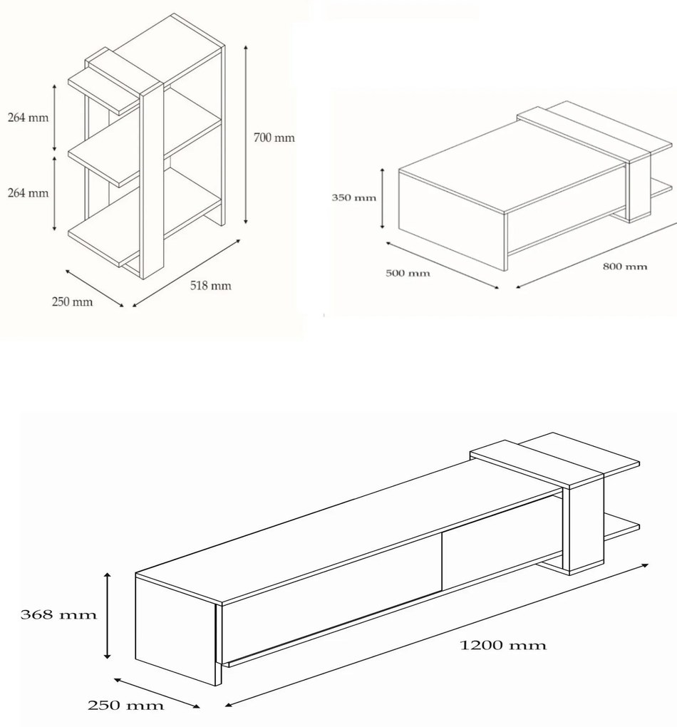 Set mobilier living Dutudo (nuc + alb) . 1094070