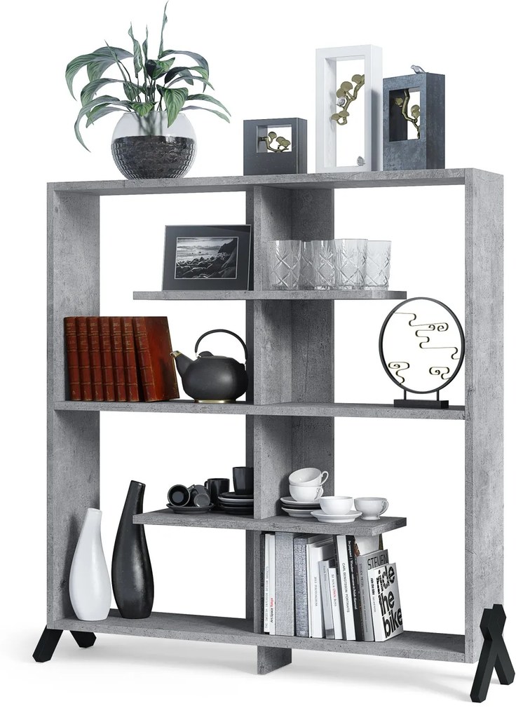 Bibliotecă VIK R-110 Beton Millenium - MINI BIBLIOTECĂ PENTRU CAMERA DE ZI