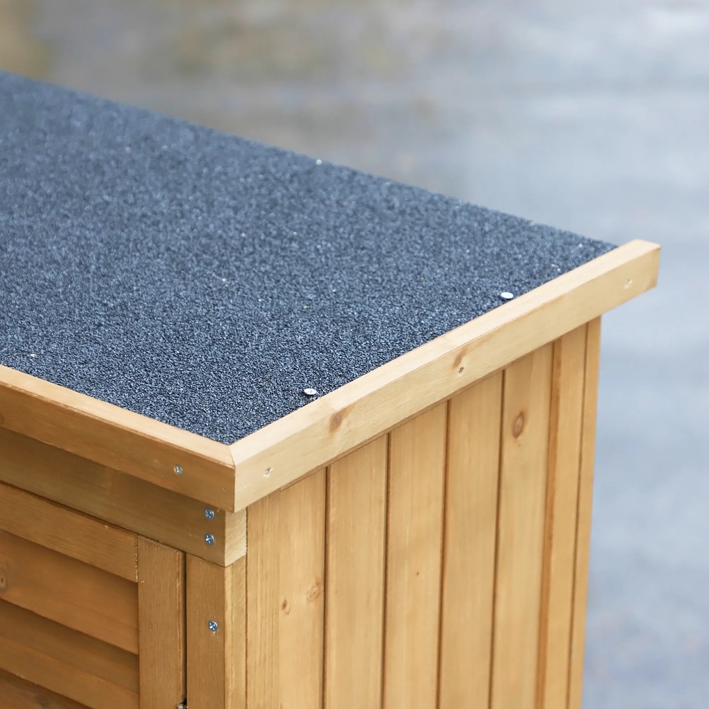 Outsunny Căsuță de Grădină din Lemn cu Acoperiș Impermeabil și 3 Rafturi, 87x46,5x160 cm, Lemn | Aosom Romania