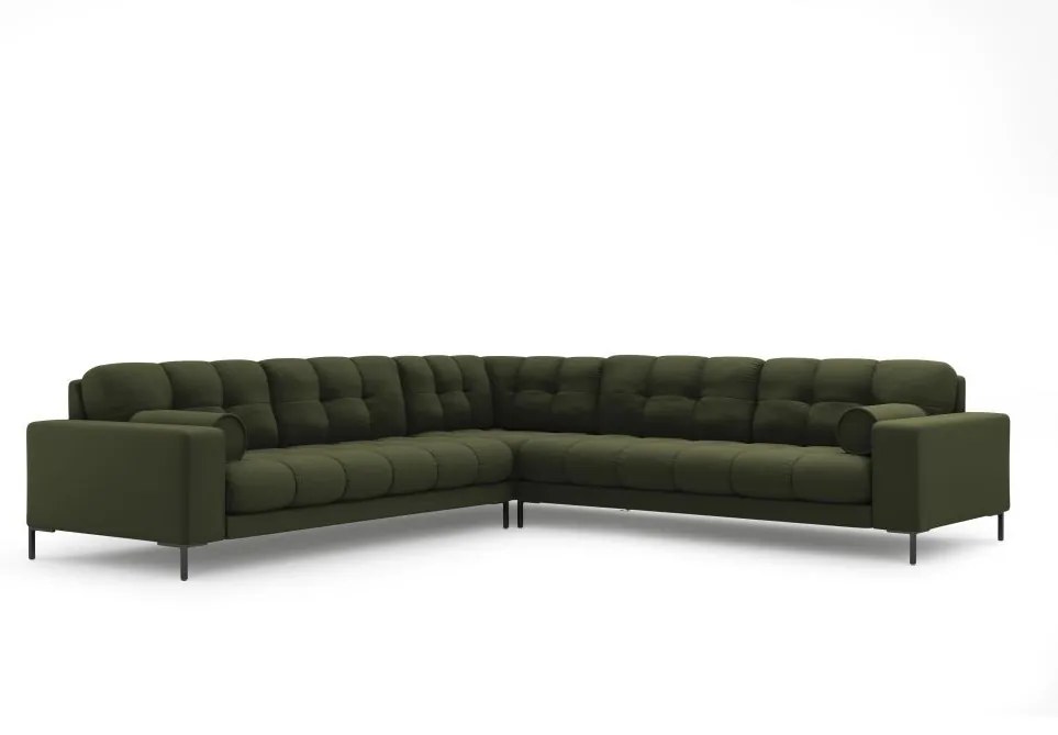 Coltar 6 locuri Bali tapitat/picioare negre – L256 x l256 x h75