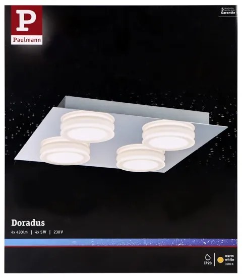 Plafonieră pentru baie 4xLED/5W IP23 DORADUS 230V Paulmann 70875