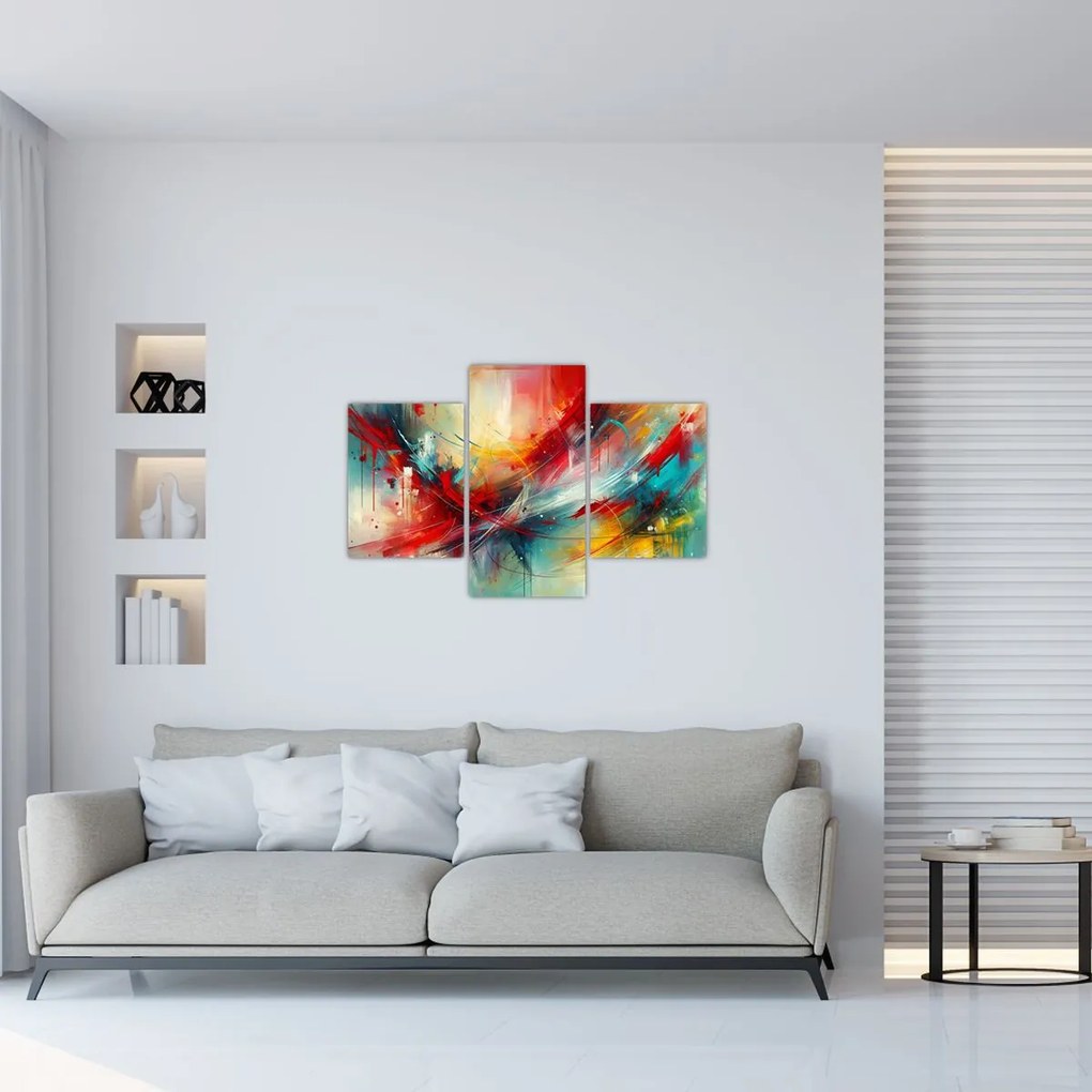 Tablou – Abstracție cu roșu (90x60 cm)