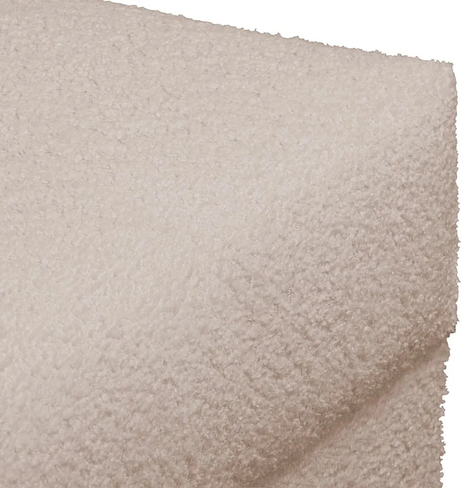 Colțar bej cu tapițerie din stofă bouclé (cu colț pe partea stângă) Ariella – Ropez