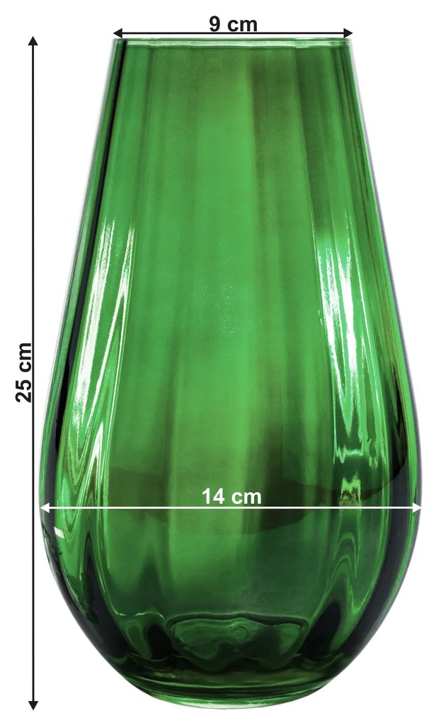 Vaze, set de 2, verde/chihlimbar, GLOW
