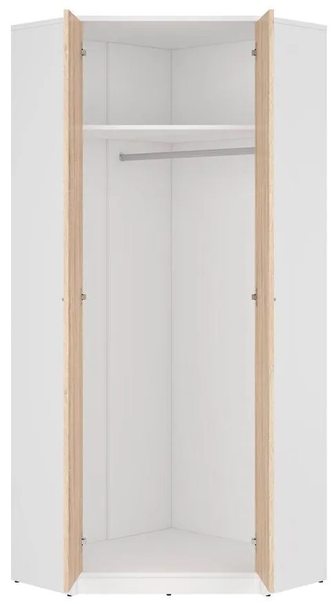 Dulap de haine de colț Nepo Plus 37 (alb + stejar sonoma) . Promo -31%. 1098446