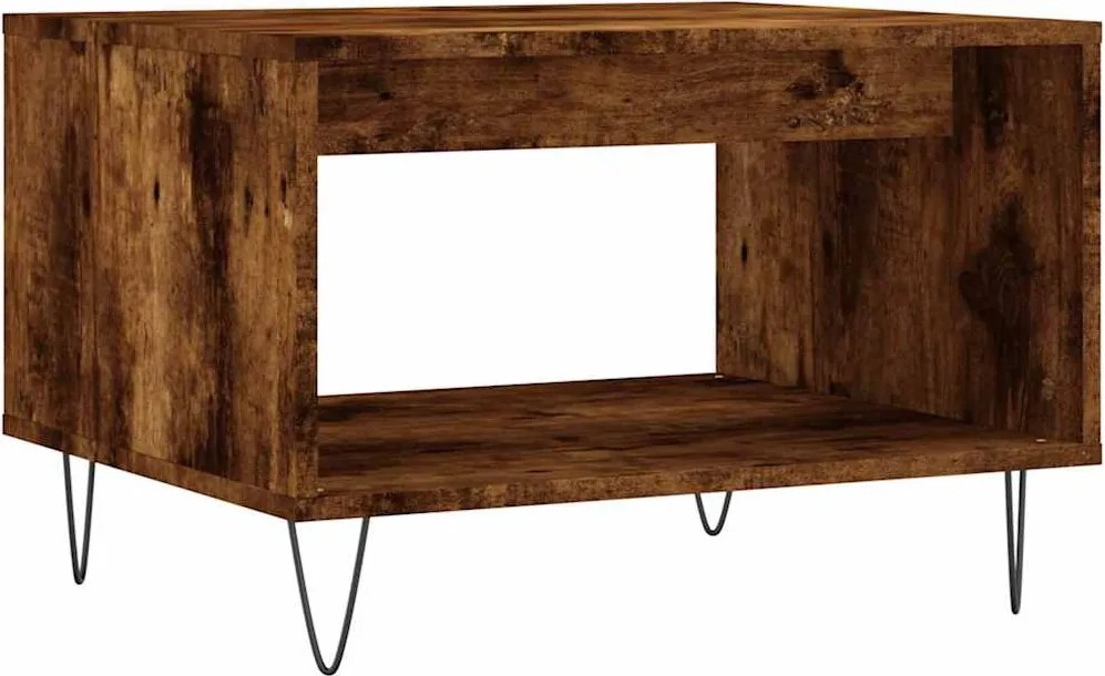 vidaXL Măsuță de cafea, stejar fumuriu, 60x50x40 cm, lemn prelucrat