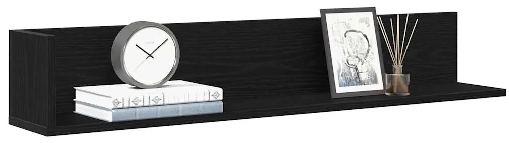 vidaXL Rafturi perete 2 buc. negru, 100x16,5x16,5 cm, lemn prelucrat