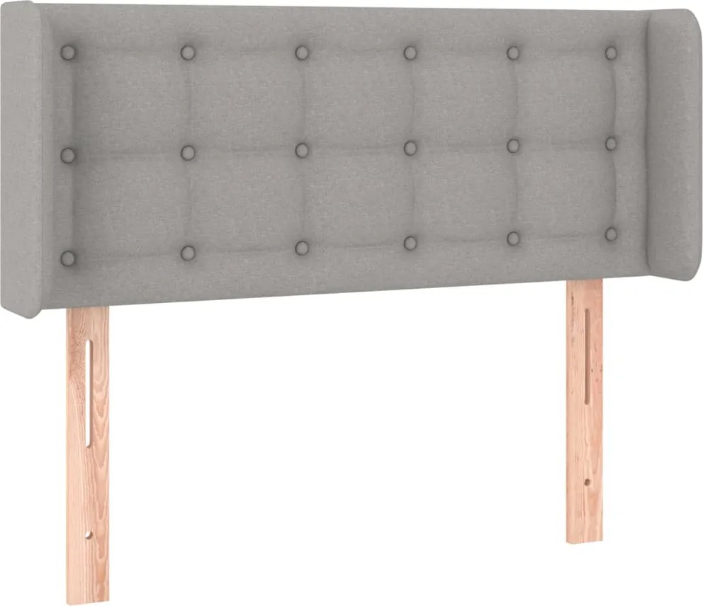 vidaXL Tăblie de pat cu aripioare gri deschis 93x16x78/88 cm textil