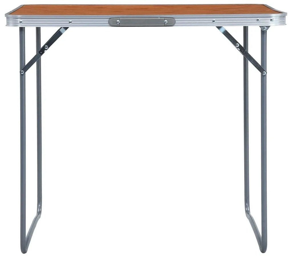 Masa de camping pliabila cu cadru metalic, 80 x 60 cm