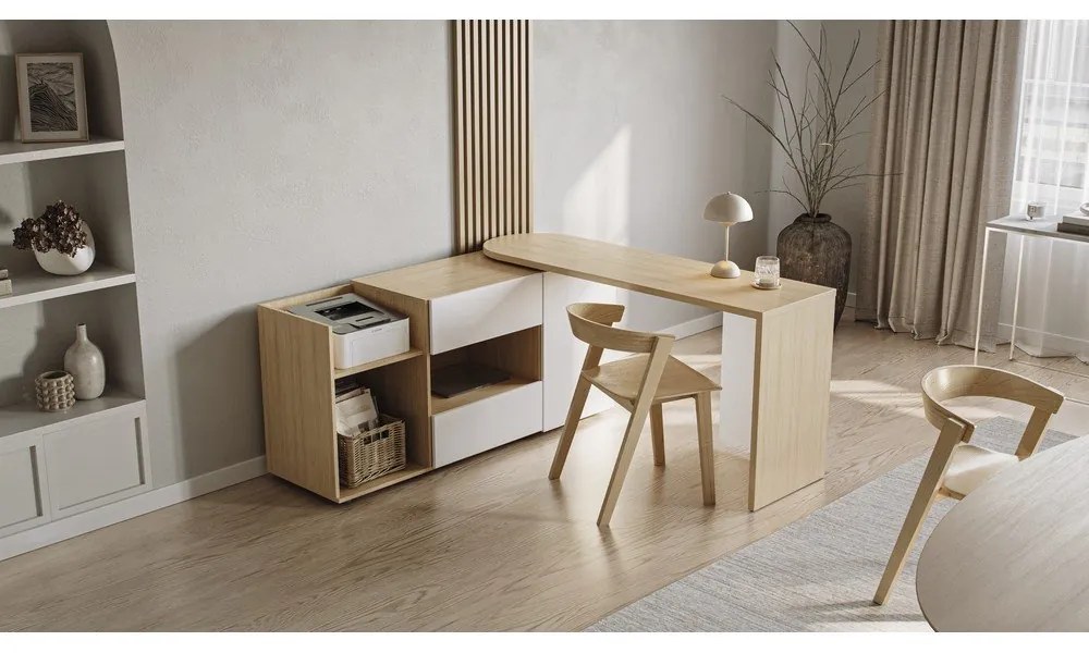 Birou cu blat cu aspect de lemn de stejar 48x159 cm Tango – TemaHome