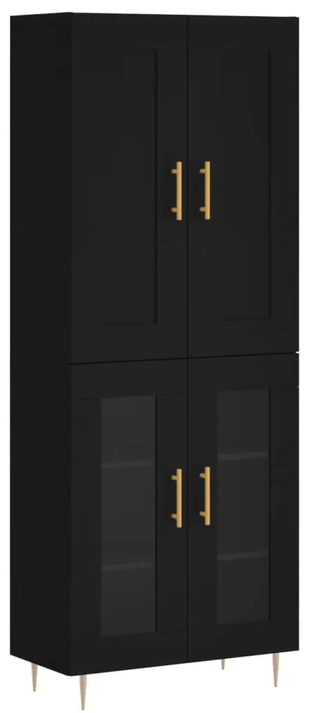 3199610 vidaXL Dulap înalt, negru, 69,5x34x180 cm, lemn compozit