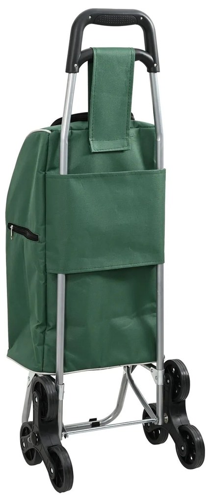 vidaXL Carucior de cumpărături cu sistem de urcare scări, verde, 38 L