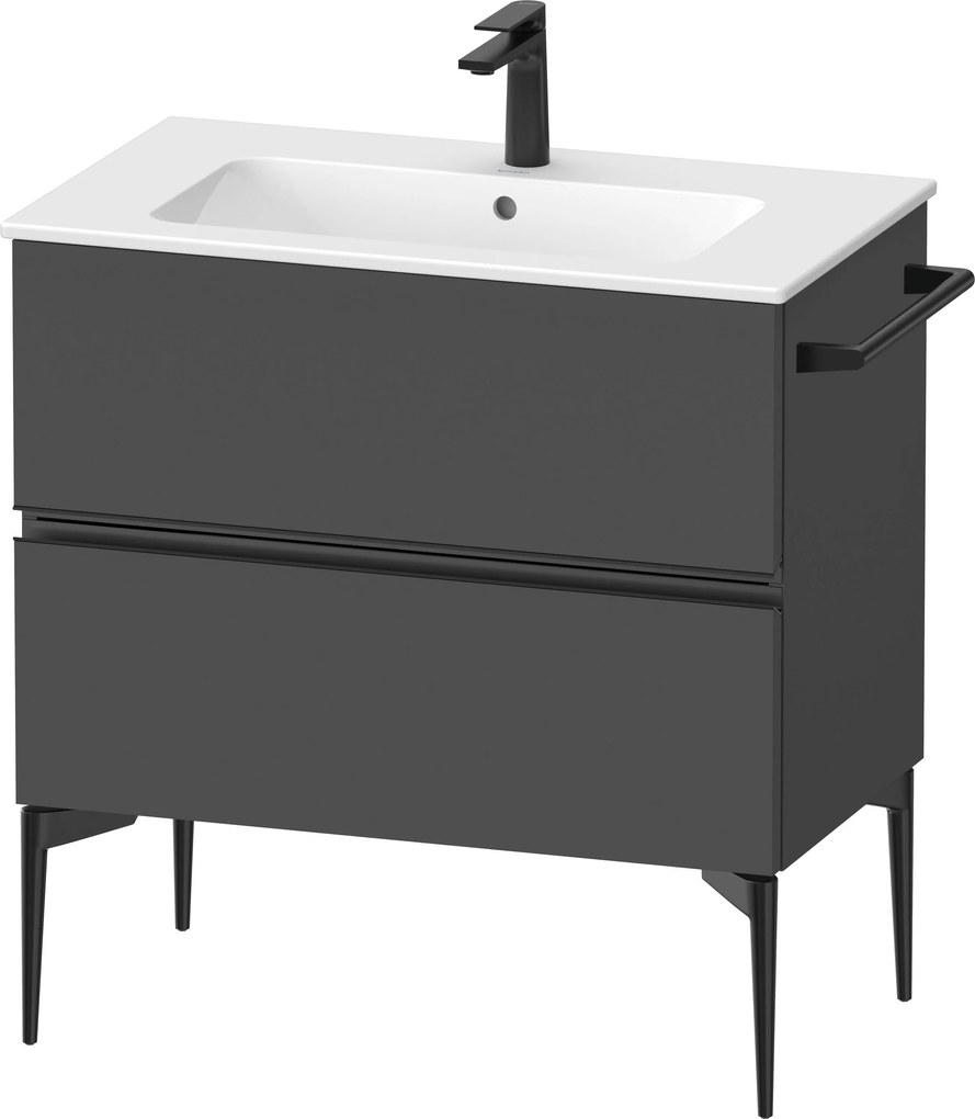 Duravit Sivida dulap 81x47.7x59.1 cm sub chiuveta pe perete negru-grafit SV46440BD490000