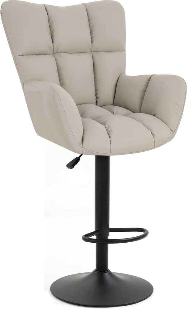 HR650W Scaun Ecru Piele Ecologica Premium Soft cu Bază Neagră