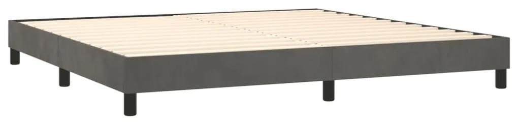 Cadru de pat box spring, gri inchis, 200x200 cm, catifea Morke gra, 25 cm, 200 x 200 cm