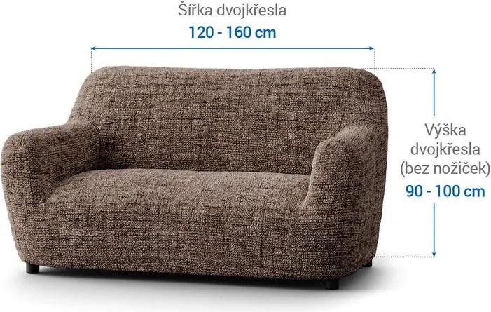 Gaico Huse bielastice VITTORIA maro fotoliu dublu (l. 120 - 160 cm)