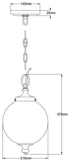 Lustră pe lanț Feiss FE-PARKMAN-PS-PN PARKMAN 1xE27/60W/230V