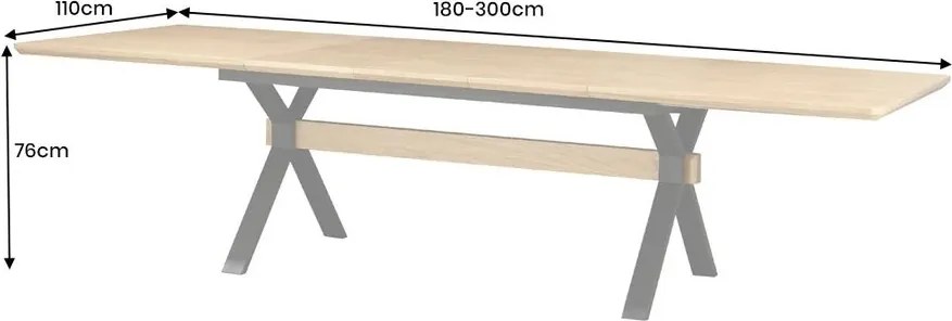 Masa extensibila GIANT 180-300cm stejar natural