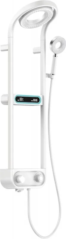 Mexen Peak set de duș montat superficial cu duș de ploaie și baterie, afișaj LED, alb - 78106-20