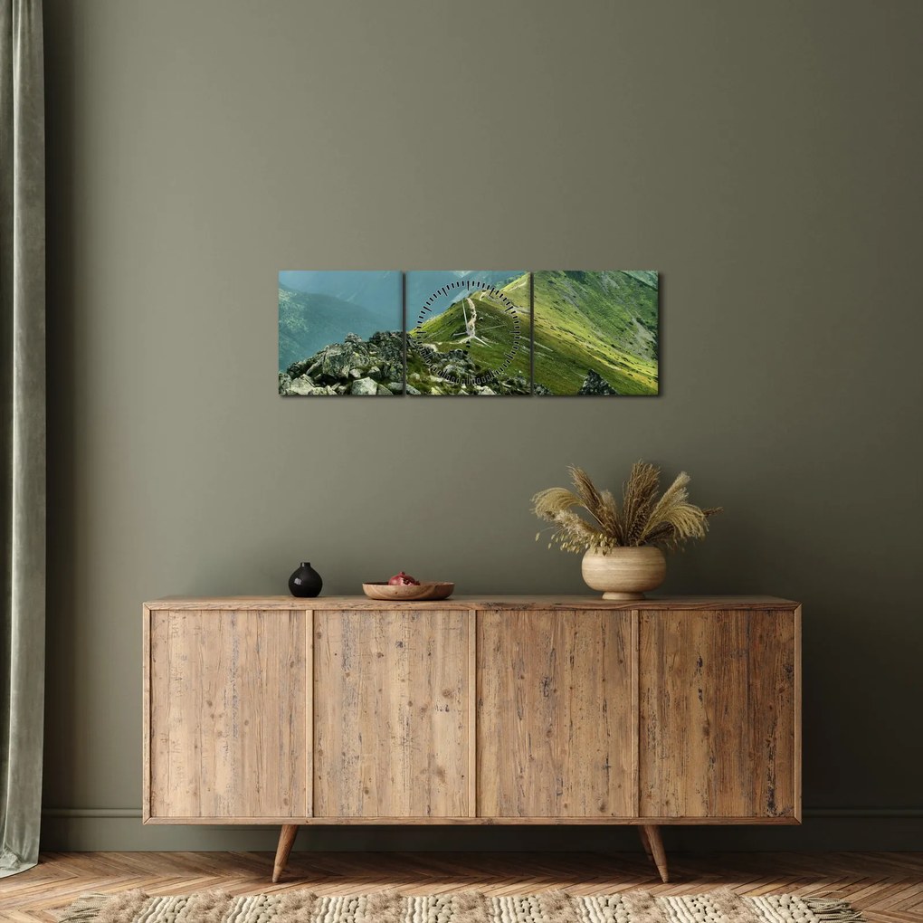 Tablou - Peisaj montan (cu ceas) (90x30 cm)