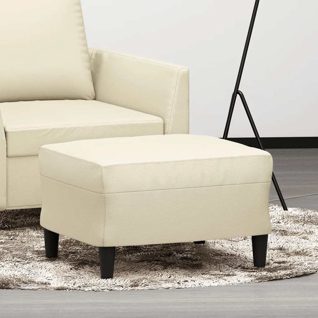349288 vidaXL Taburet, crem, 60x50x41 cm, piele ecologică