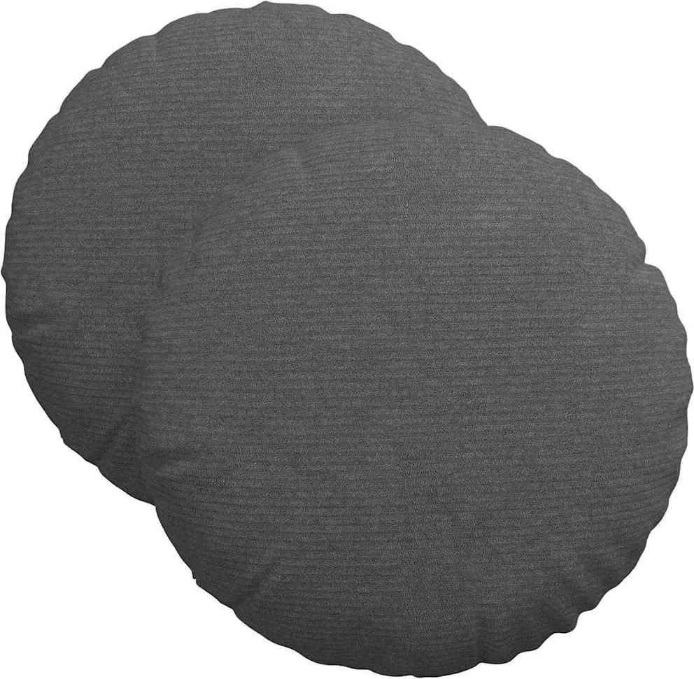 vidaXL Perne de Șezut 2 pcs Gri închis Ø 40 cm Țesătură din corduroy