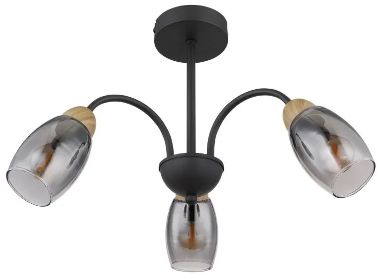 Plafoniera 3L design modern Gerly negru