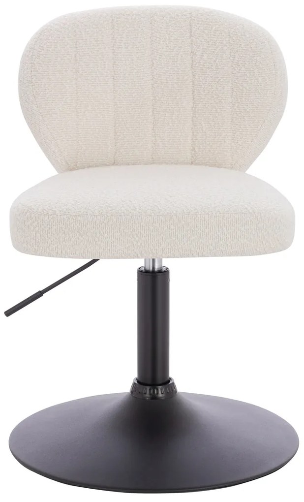 HR193N Scaun Crem Boucle cu Bază Neagră