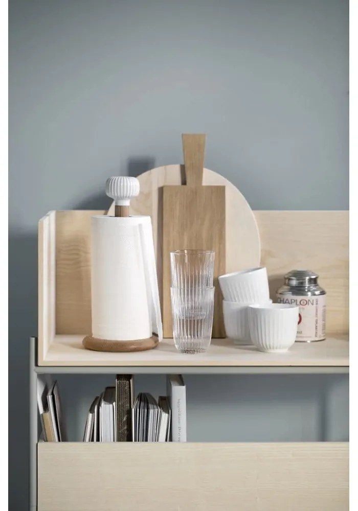 Suport prosoape de hârtie din lemn de stejar cu detaliu din porțelan alb Kähler Design Hammershoi