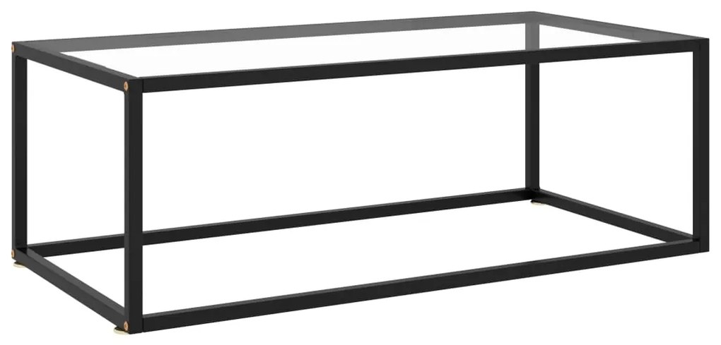 vidaXL Măsuță de cafea, negru cu sticlă securizată, 100x50x35 cm