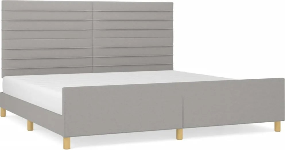 vidaXL Cadru de pat fără saltea, gri deschis, 200x200 cm, textil