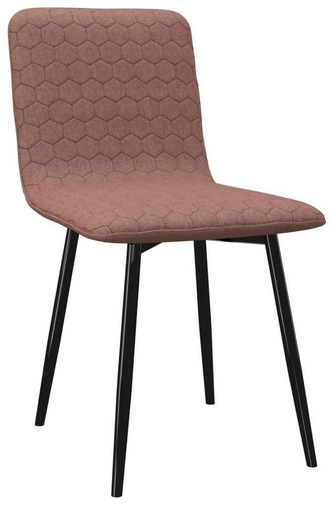 282502 vidaXL Scaune de bucătărie, 4 buc., maro, material textil