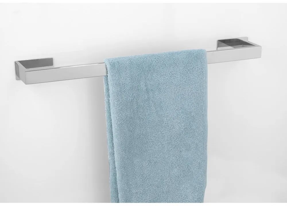 Suport pentru prosoape argintiu lucios autoadeziv din oțel inoxidabil Genova – Wenko
