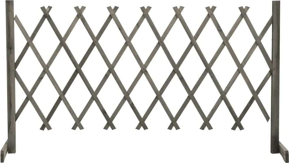 vidaXL Gard cu zăbrele de grădină, gri, 150x80 cm, lemn masiv de brad