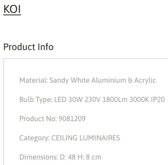 Plafoniera LED design circular KOI alba