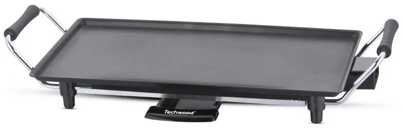 Gratar electric Teppan Yaki Techwood TTP-2343, 2000W, 43x23 cm, Acoperire neaderenta, Termostat, Negru