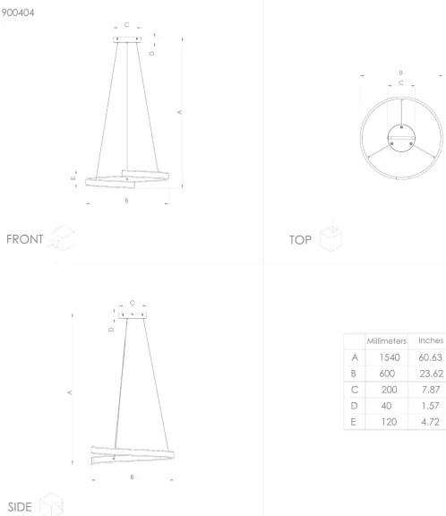 Lustră LED dimabilă pe cablu ANDABAIA-Z LED/42,5W/230V Eglo 900404