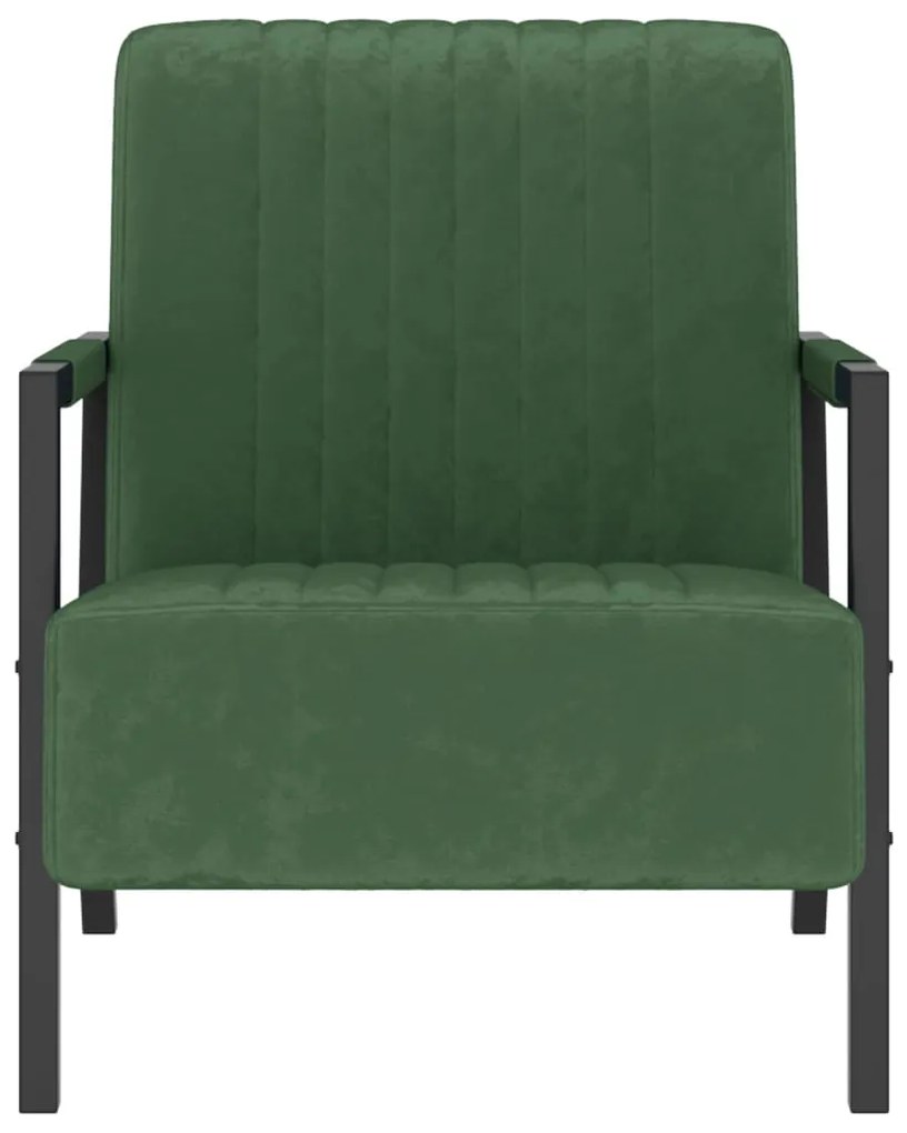 325760 vidaXL Fotoliu, verde închis, catifea