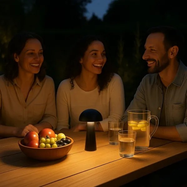 Rabalux 76036 - Lampă LED MIREO pentru exterior, dimabilă cu control tactil, 1,5W/5V, IP44, 1200 mAh, USB, negru