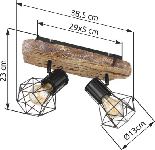Globo 54017W-2 - Spot PRISKA 2xE27/60W/230V