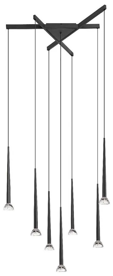 Zuma Line P0603-07C-P7B1 - Lustră LED suspendată pe cablu BOSTON 7xLED/6W/230V neagră