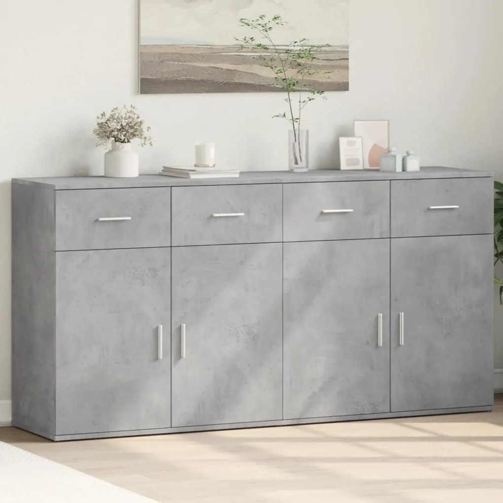 vidaXL Dulapuri, 2 buc., gri beton, 79x38x80 cm, lemn prelucrat