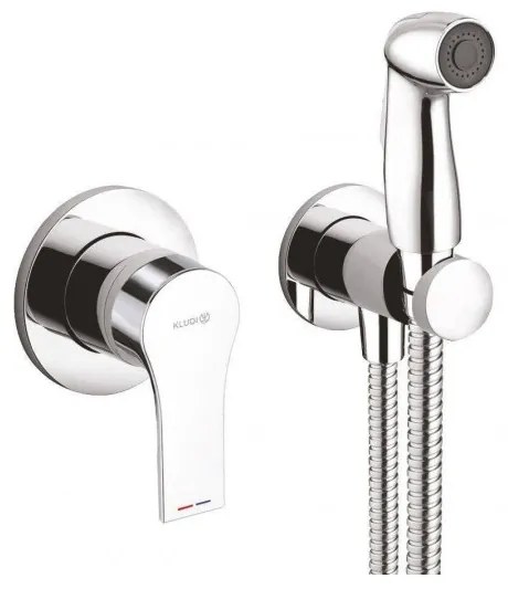 Set de dus pentru igiena intima, Kludi Zenta SL, baterie incastrata, para, agatatoare, furtun, crom, 489990565
