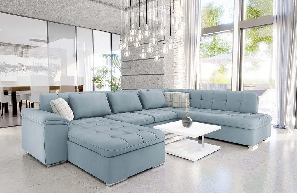 Colțar Talina cu funcție de dormit (Stânga U) (Uttario Velvet 2960 + Uttario Velvet 2960 + Senegal 818). Promo -17%. 1059429
