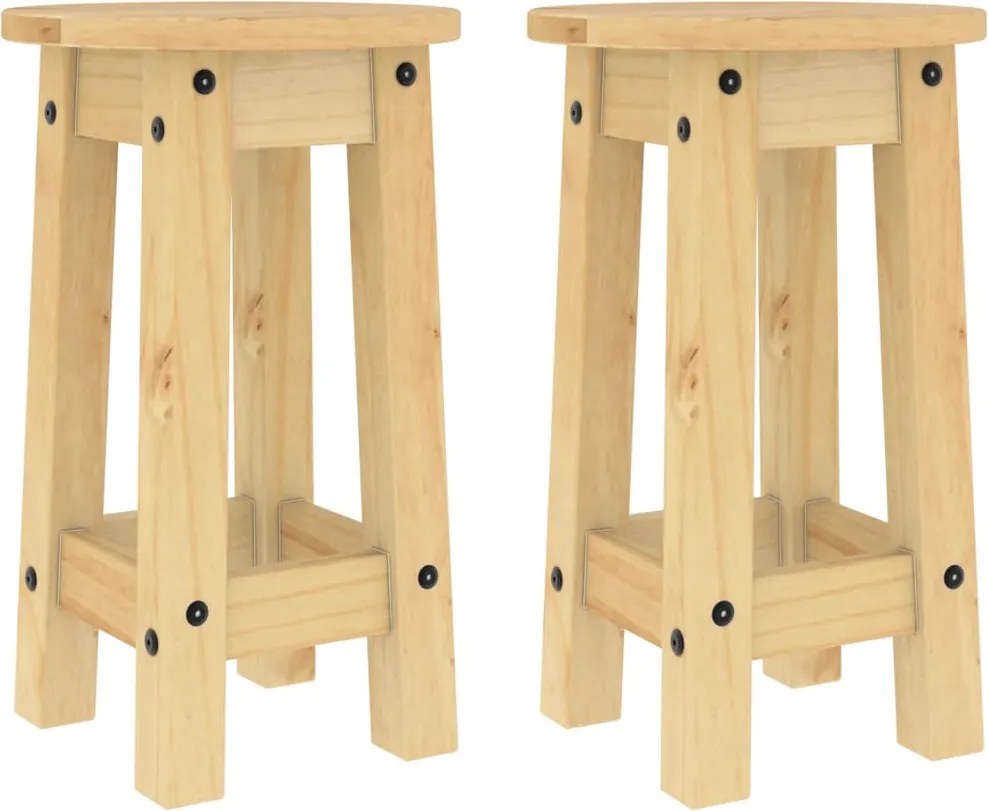 vidaXL Scaune de bar, 2 buc., lemn masiv de pin