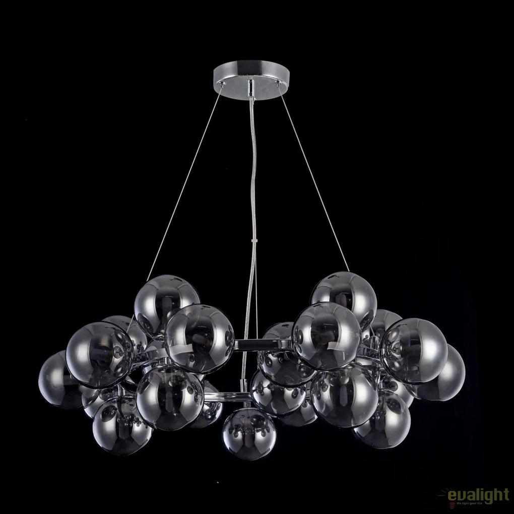 Lustra deosebita cu 25 de surse de lumina Dallas, crom/ fumuriu MYMOD548PL-25CH