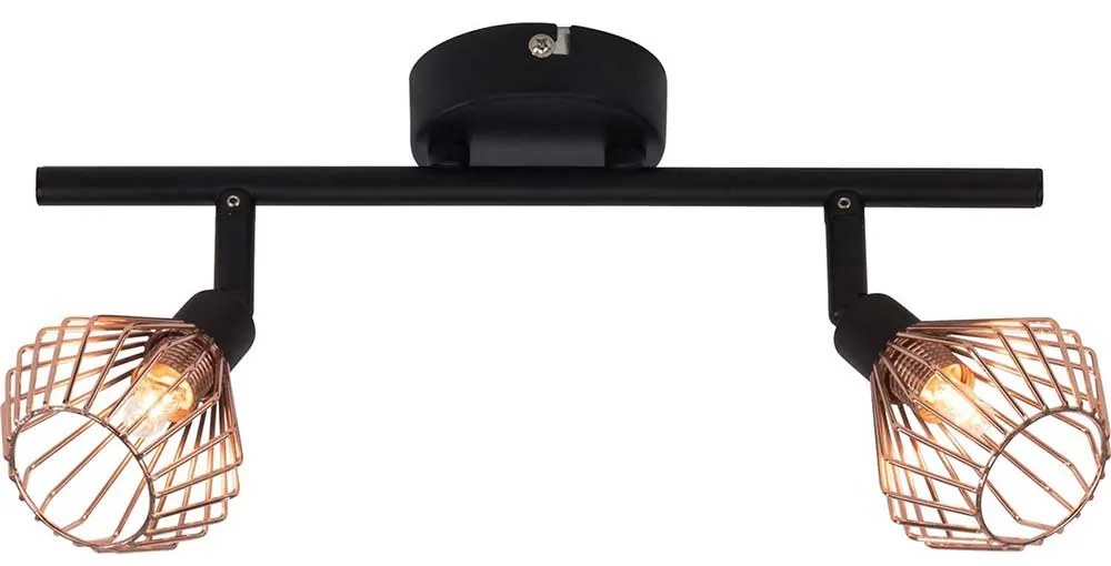 Spot dublu Dalma, 2xg9, 33w, metal, negru/auriu